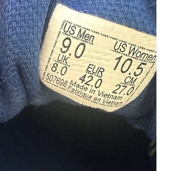 Vans Old Skool Skull Bandana Blue White Skate Sneakers Shoes Mens 9 Womens 10.5 - Picture 5 of 9